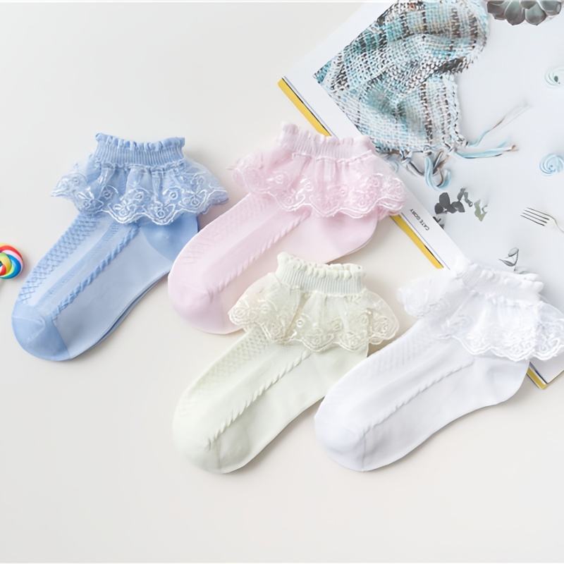 Chaussettes de princesse en dentelle florale pour bébés