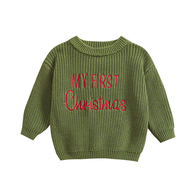 Pull de noël en tricot pour bébés filles et  garçon