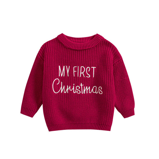 Pull de noël en tricot pour bébés filles,