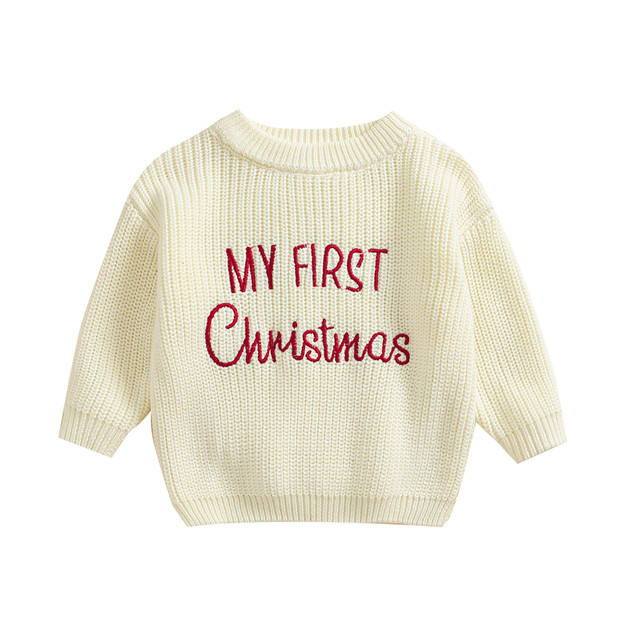 Pull de noël en tricot pour bébés filles,