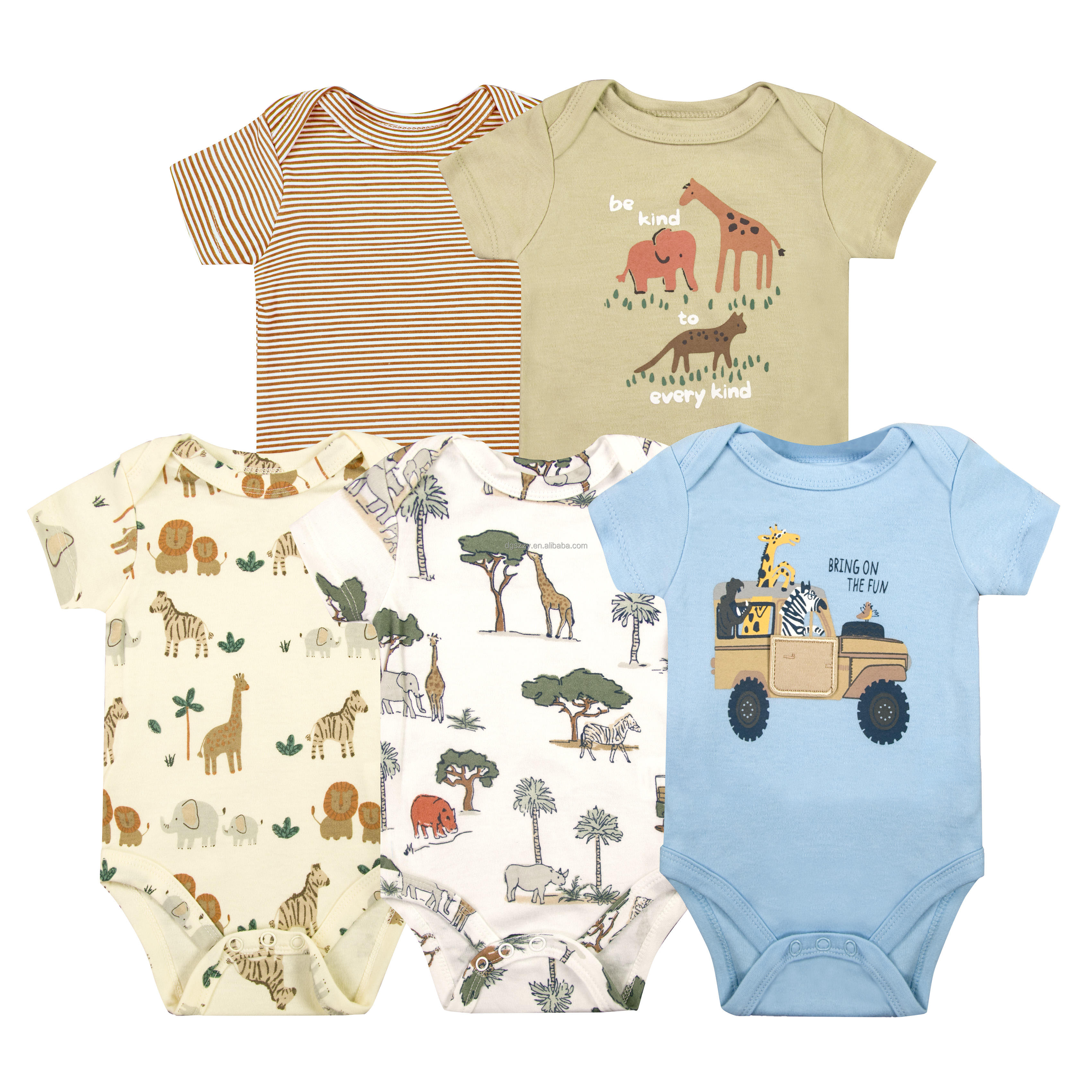 5 bodys bébé  en coton