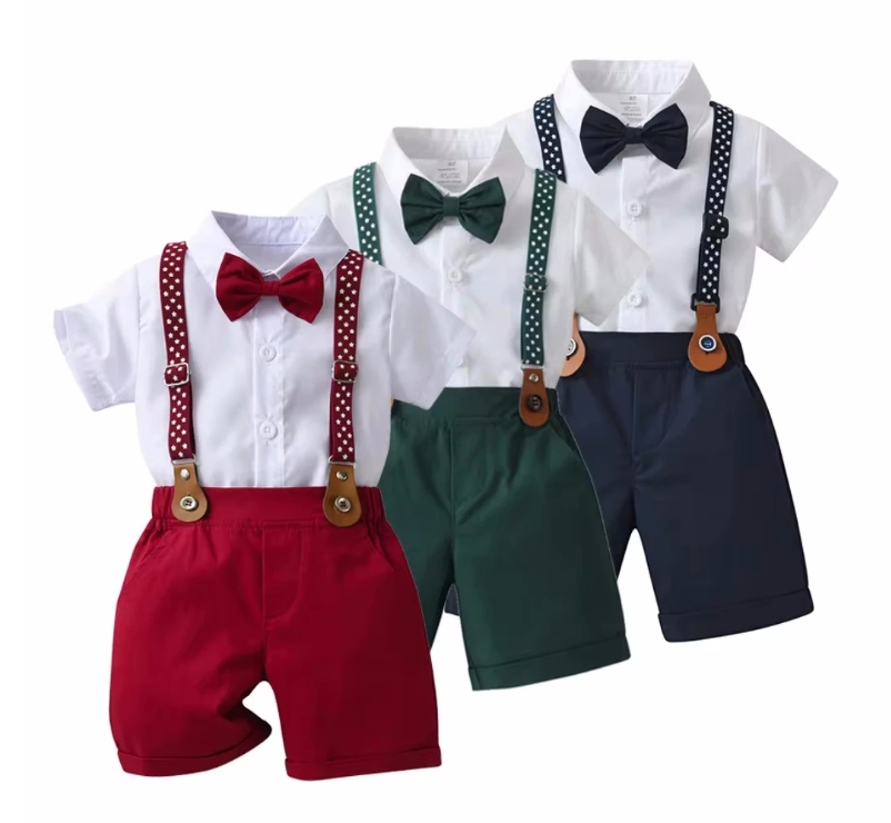 Vêtements d'été, ensemble à bretelles pour garçons de 1 2 3 4 5 6 ans