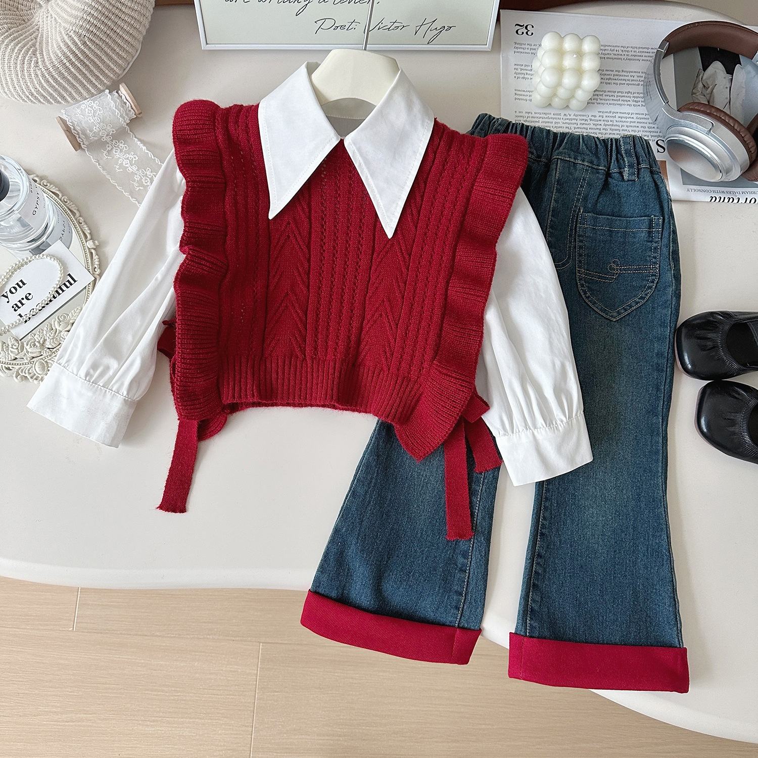 Ensemble trois pièces pour filles style coréen