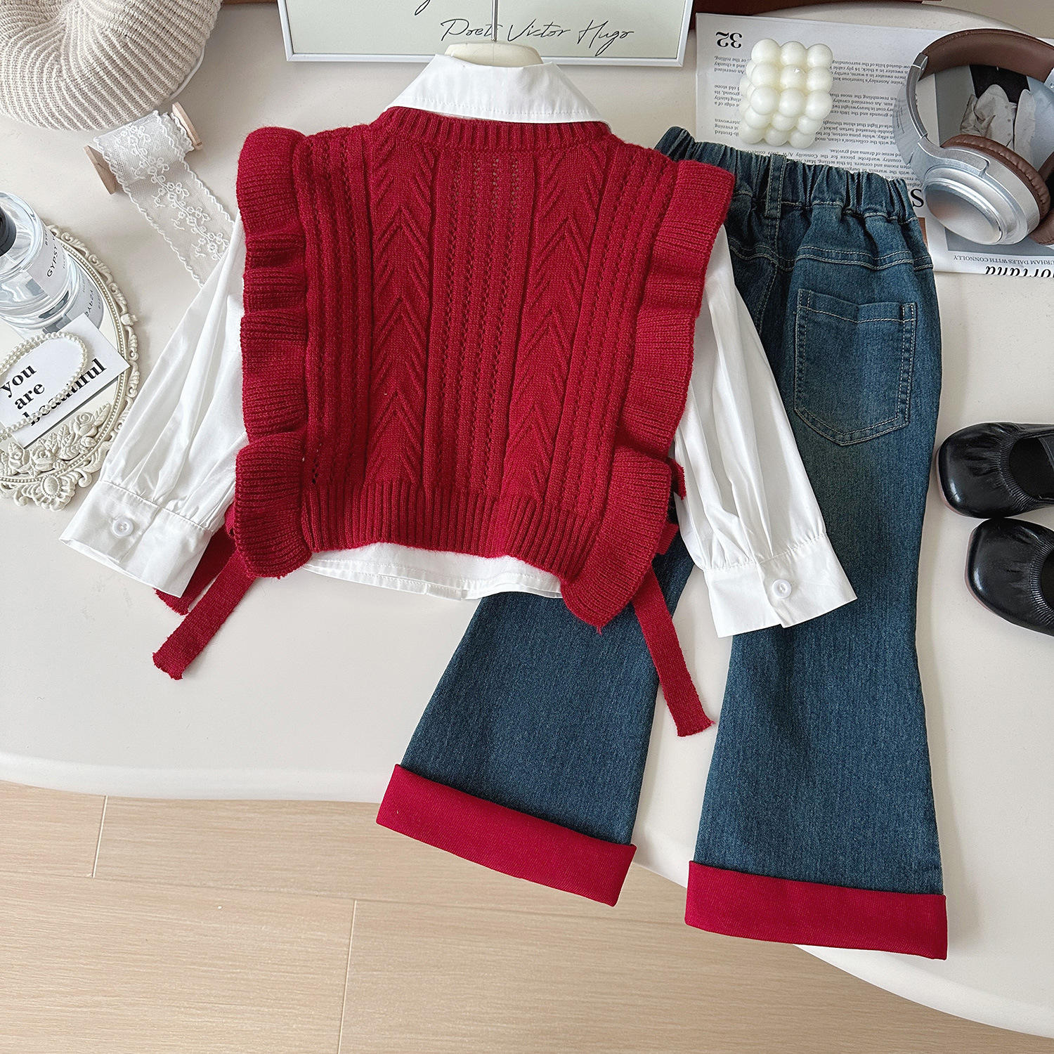 Ensemble trois pièces pour filles style coréen